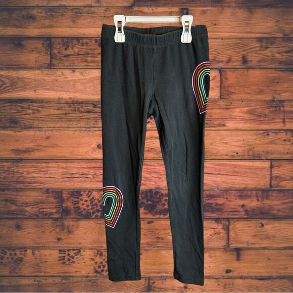5 for $25🔥Cat & Jack Black Rainbow Print Leggings Girls Size Small (6/6X) - Picture 1 of 5